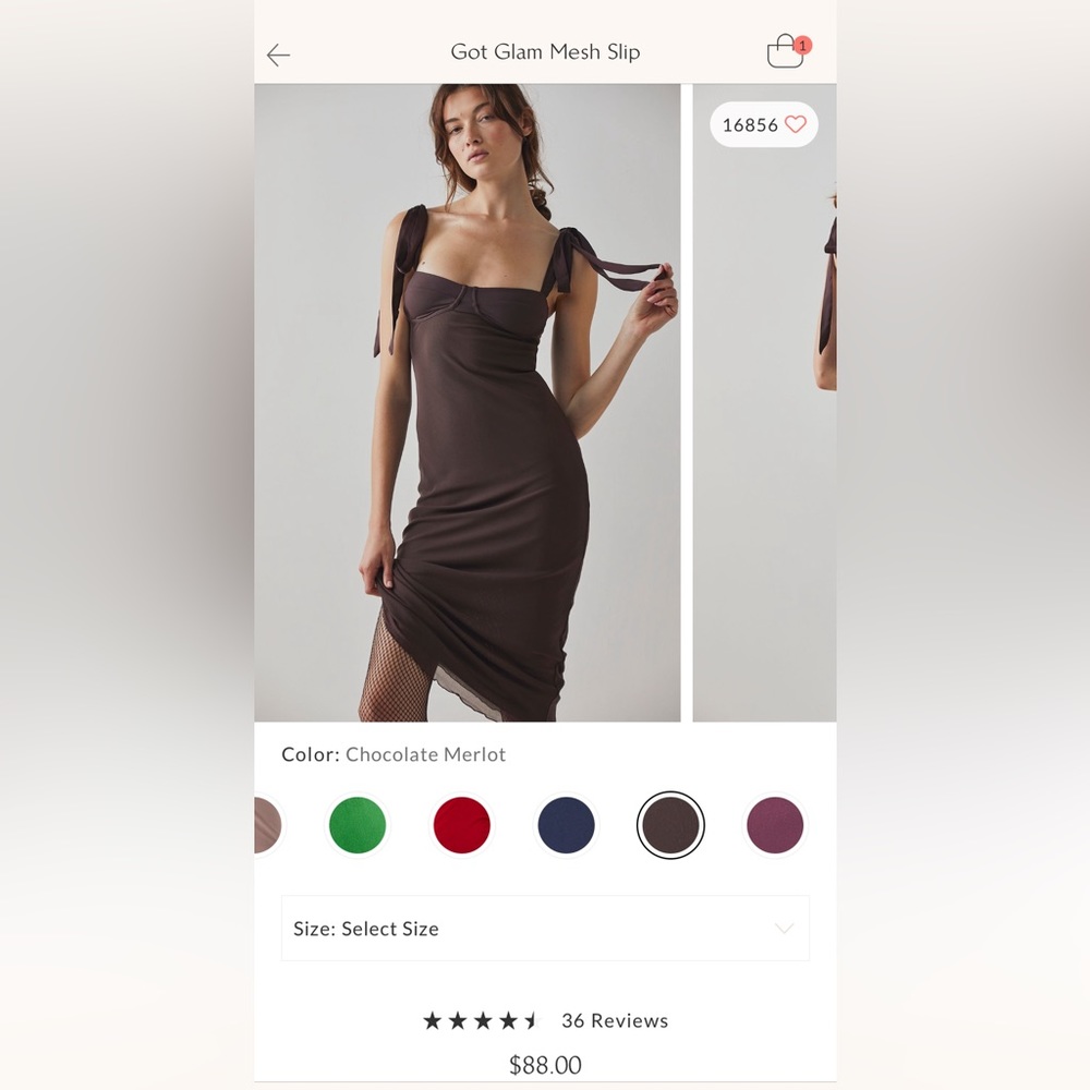 Free People Got Glam Mesh Slip Dress in Chocolate Merlot